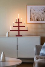 Adventsljusstake 7-armad Röd Konstsmide